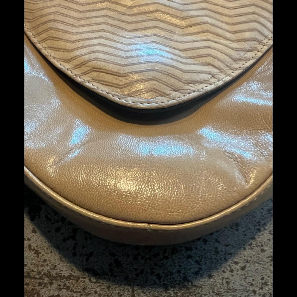 .👜XAVIER DANAUD PARIS🇫🇷Taupe Leather Shoulder Strap Purse Bag - Picture 5 of 7